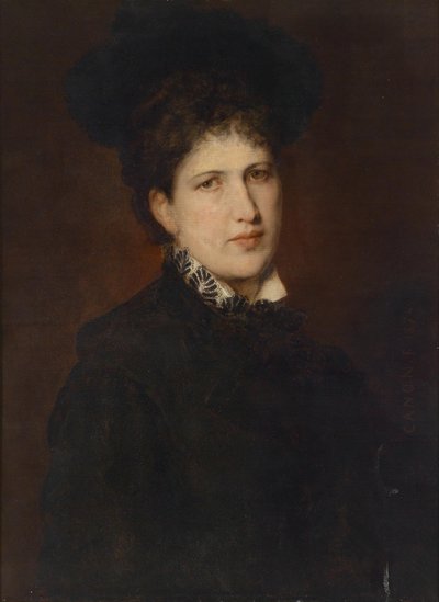 Retrato de una mujer con sombrero de Hans Canon